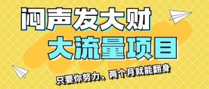 闷声发大财，大流量项目，月收益过3万，只要你努力，两个月就能翻身-会创网