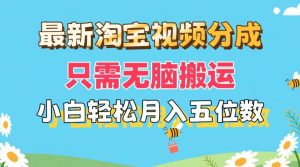 最新淘宝视频分成，只需无脑搬运，小白也能轻松月入五位数，可矩阵批量...-会创网