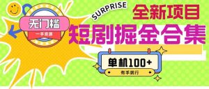 短剧掘金合集2.0  无门槛没成本 有手就行 单机100+-会创网