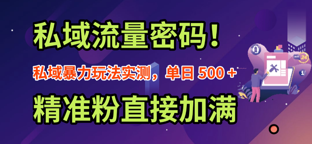 私域流量密码！私域暴力玩法实测，单日 500 + 精准粉直接加满-会创网