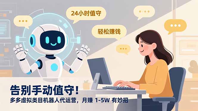 告别手动值守！多多虚拟类目机器人代运营，月赚 1-5W 有妙招-会创网